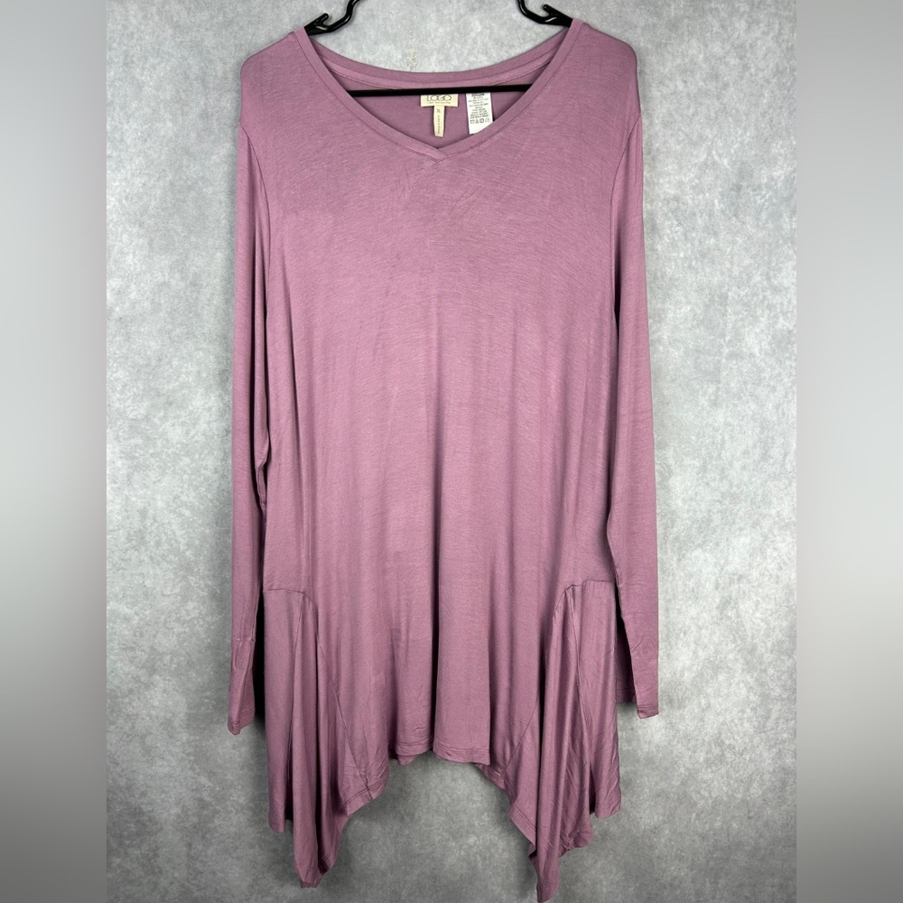 LOGO Lori Goldstein Pink Stretchy Tunic‎  women's size Xl